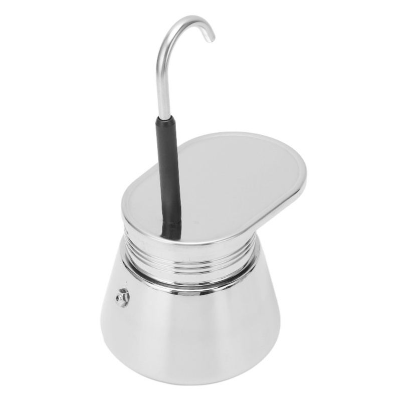 Pour Pot Aluminum - หม้อกาแฟโมคค่าสแตนเลสแบบพวยเดียว สำหรับชงลาเต้แบบคลาสสิก ใช้ในบ้านหรือออฟฟิศ ขนาด 50 มล.
