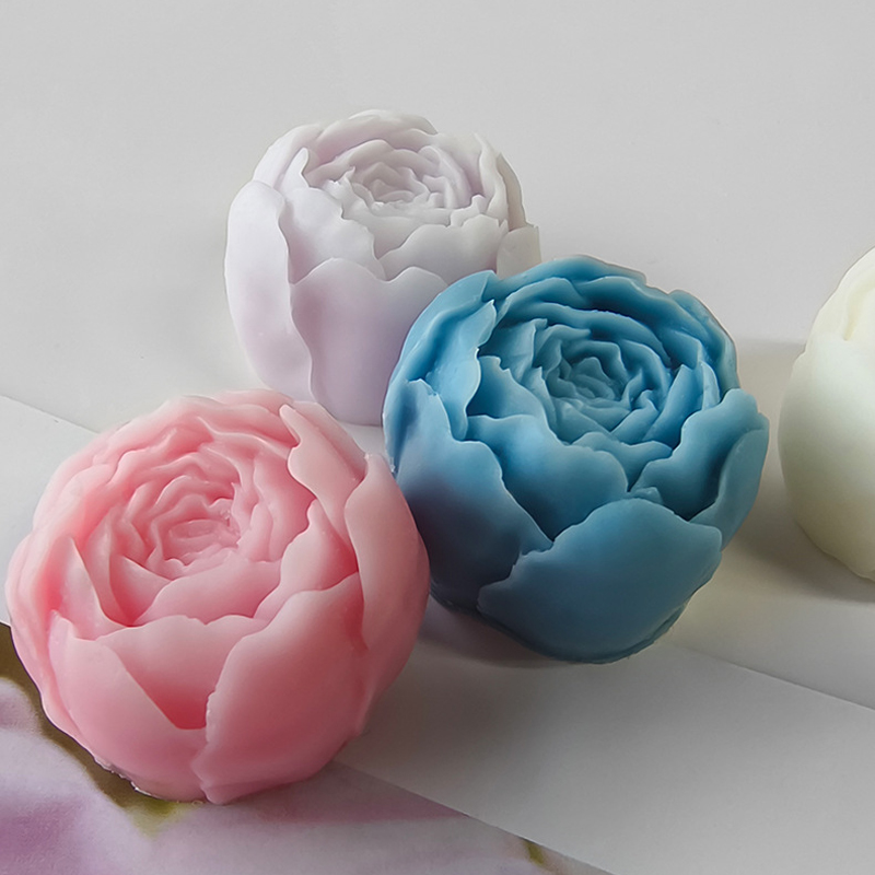 Candle Making Austin - Austin ดอกไม้ซิลิโคนเทียนแม่พิมพ์ 3D Mini Rose ดอกไม้กลิ่นหอมยิปซั่มเรซิ่นสบู่ทํา