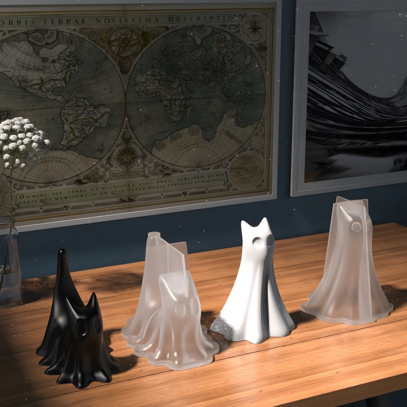 Ghost Cat ฮาโลวีนเดสก์ท็อปเครื - Candle Making Class บทวิจารณ์และราคา
