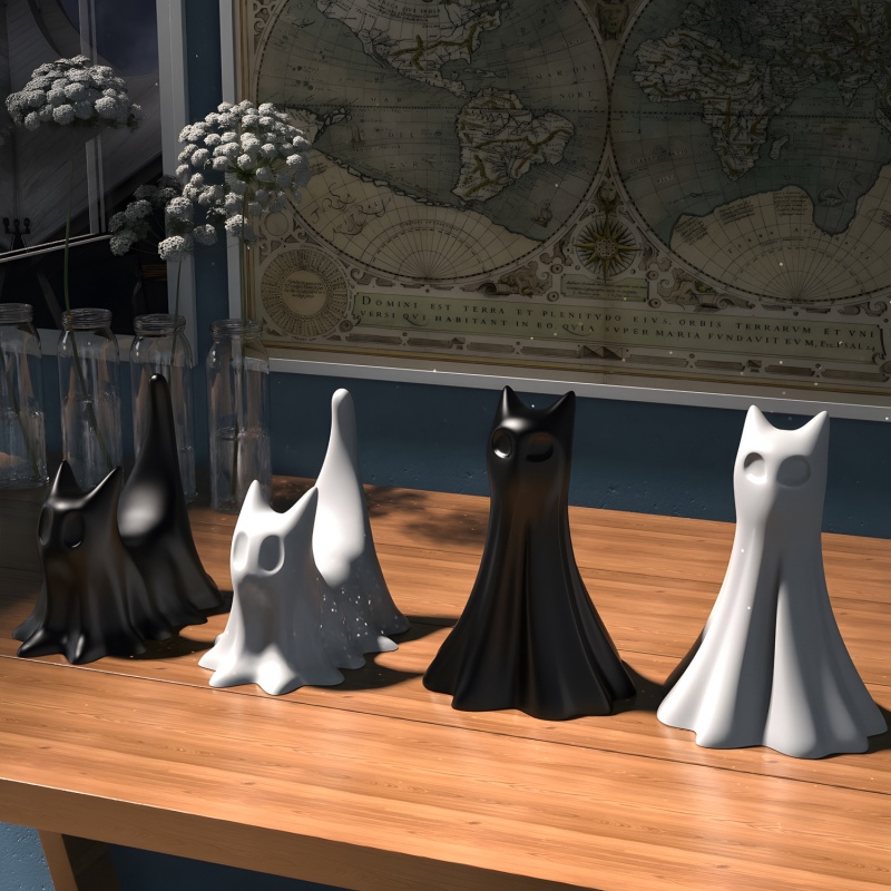 Ghost Cat ฮาโลวีนเดสก์ท็อปเครื - Candle Making Class บทวิจารณ์และราคา