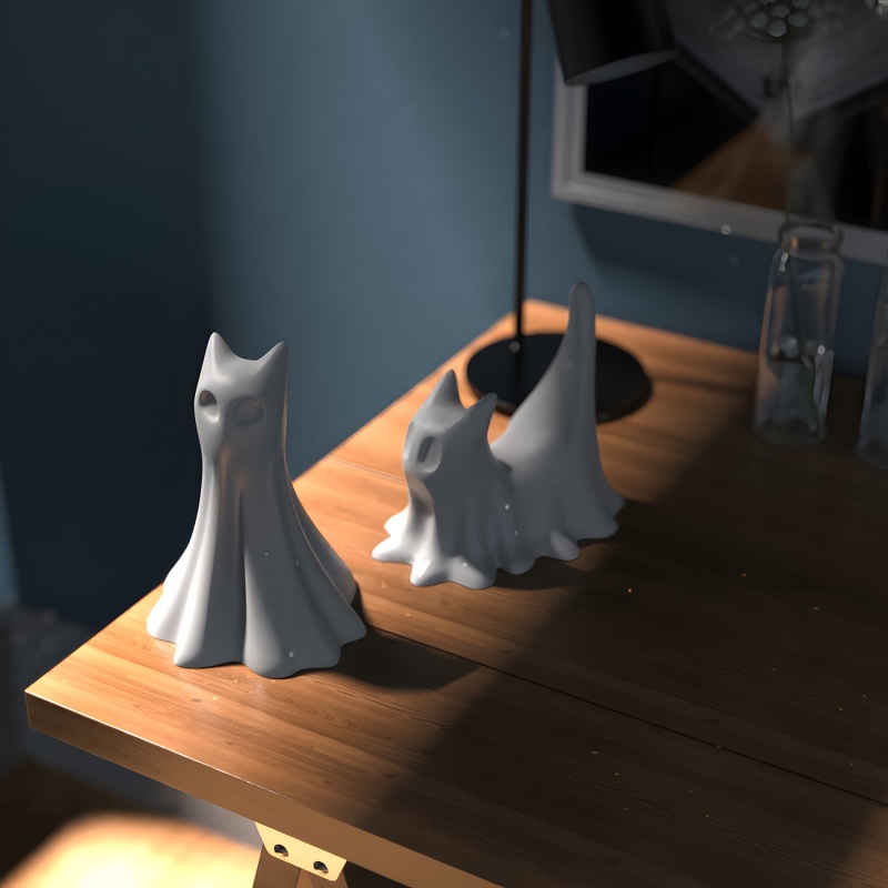 Ghost Cat ฮาโลวีนเดสก์ท็อปเครื - Candle Making Class บทวิจารณ์และราคา