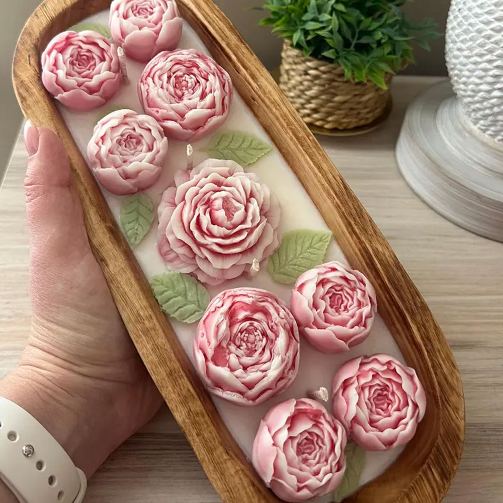 Peony Rose ซิลิโคนเทียนแม่พิมพ - Candle Making Austin บทวิจารณ์และราคา
