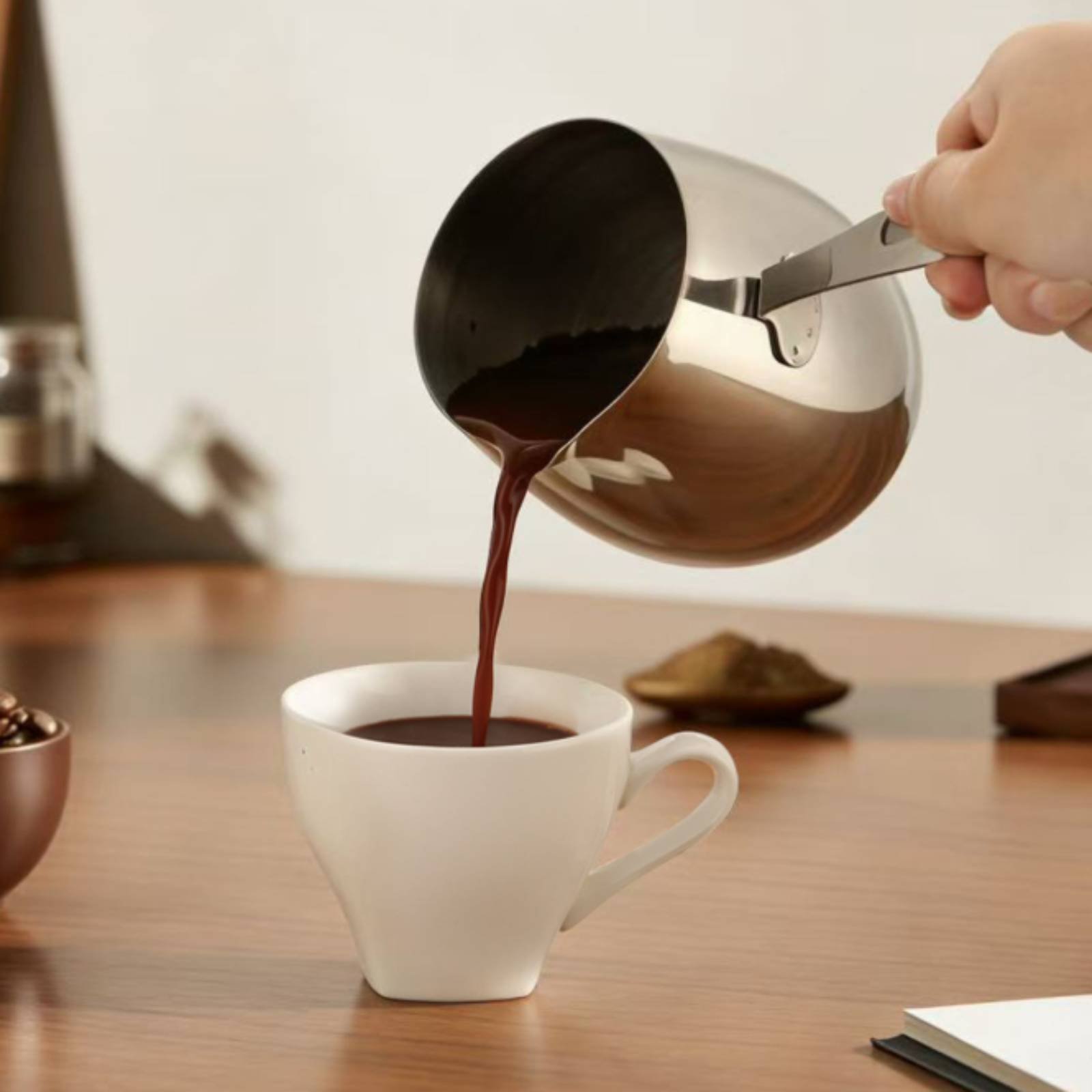 หม้อกาแฟทรงวงรีพร้อมฝาปิด ชุดถ - Pour Pot Aluminum บทวิจารณ์และราคา